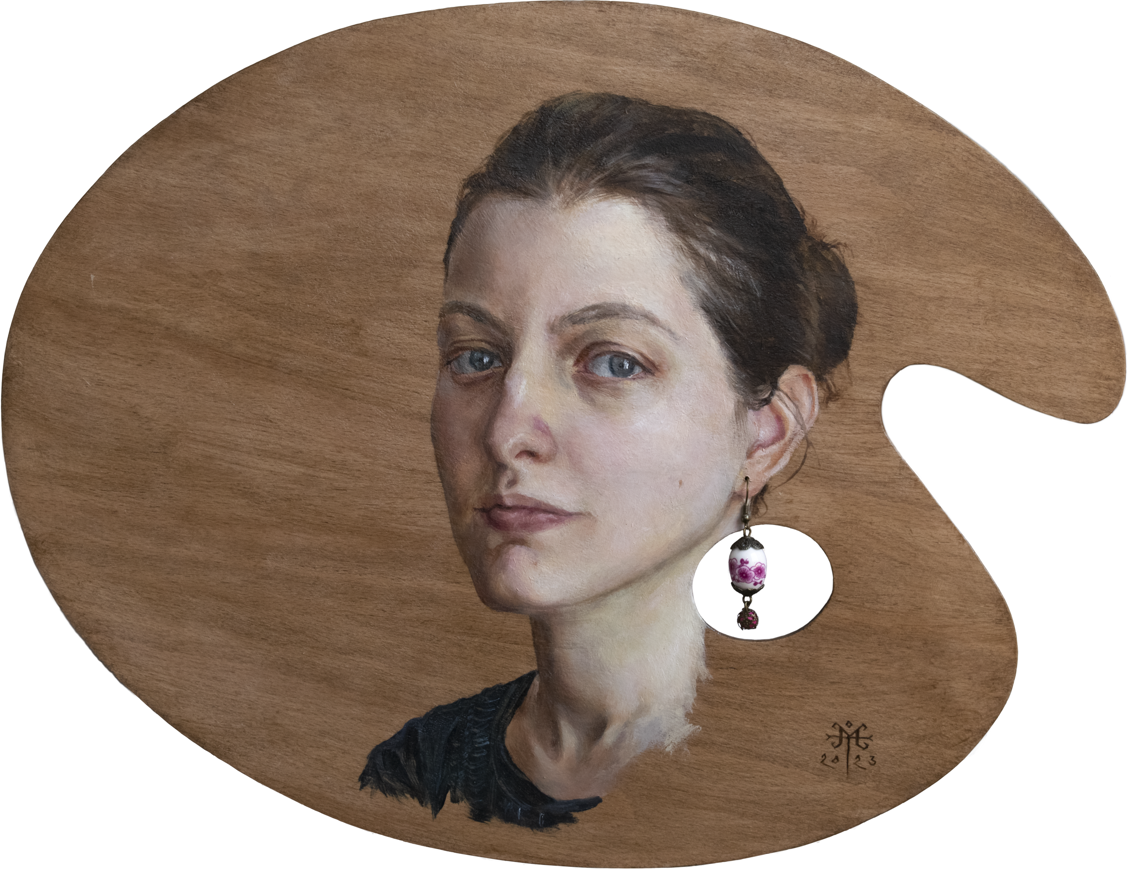 Self-portrait on the palette